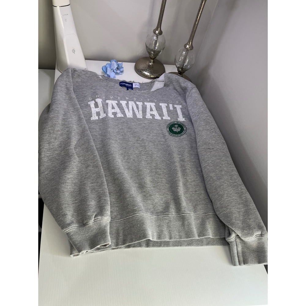 Gear for Sports University of Hawaii Sweatshirt Gray Distressed Raw Neck Medium